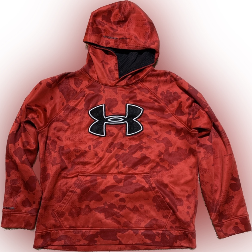 Under Armour red camo hoodie youth XL used